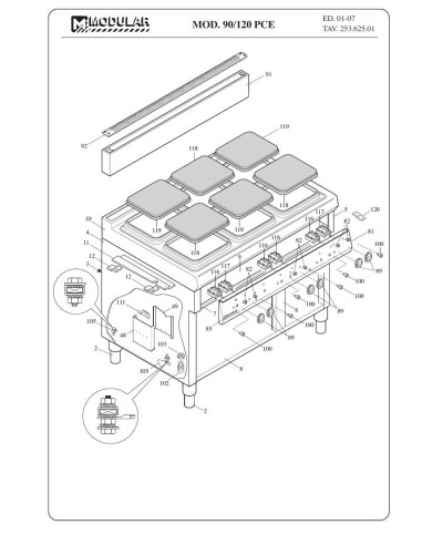 Pièces détachées MODULAR 90-120-PCE Annee 2007 