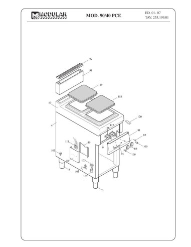 Pièces détachées MODULAR 90-40-PCE Annee 2007 