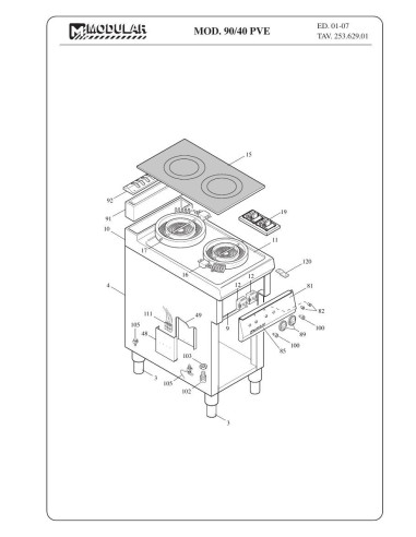 Pièces détachées MODULAR 90-40-PVE Annee 2007 