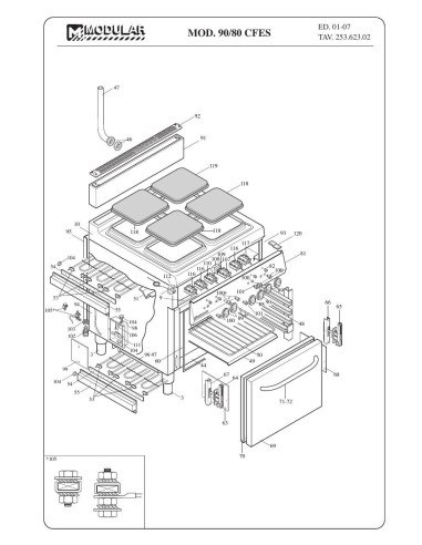 Pièces détachées MODULAR 90-80-CFES Annee 2007 