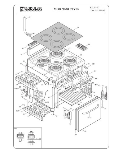 Pièces détachées MODULAR 90-80-CFVES Annee 2007 