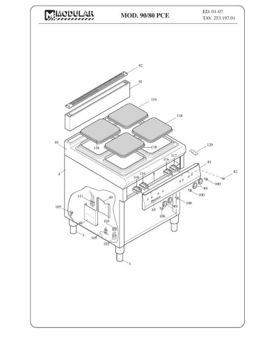 Pièces détachées MODULAR 90-80-PCE Annee 2007 