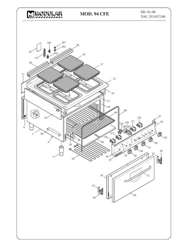 Pièces détachées MODULAR 94-CFE Annee 2008 