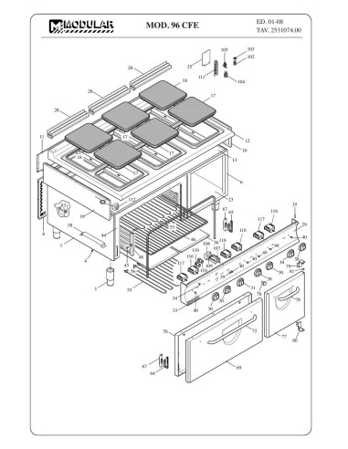 Pièces détachées MODULAR 96-CFE Annee 2008 