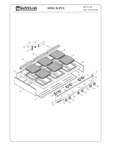 Pièces détachées MODULAR 96-PCE Annee 2008 