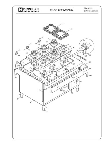 Pièces détachées MODULAR 110-120-PCG Annee 1999 