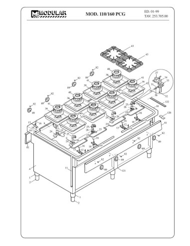 Pièces détachées MODULAR 110-160-PCG Annee 1999 