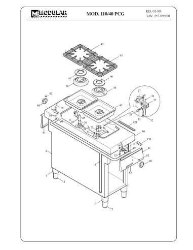 Pièces détachées MODULAR 110-40-PCG Annee 1999 