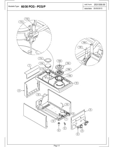 Pièces détachées MODULAR 60-30-PCG Annee 2013 