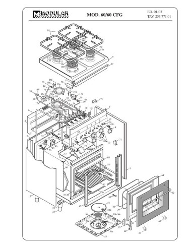 Pièces détachées MODULAR 60-60-CFG Annee 2003 