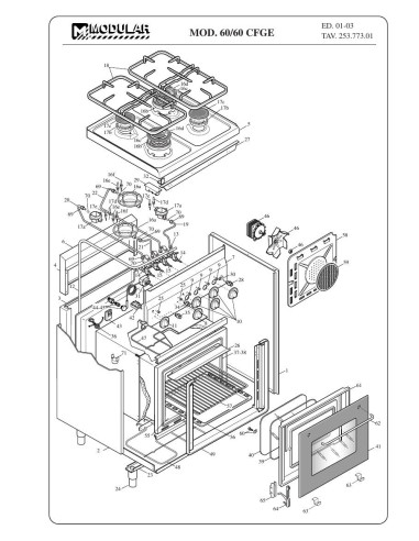 Pièces détachées MODULAR 60-60-CFGE Annee 2003 