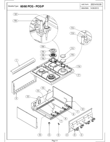 Pièces détachées MODULAR 60-60-PCG Annee 2013 