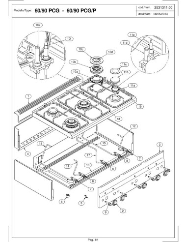 Pièces détachées MODULAR 60-90-PCG Annee 2013 