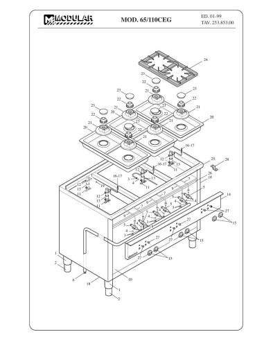 Pièces détachées MODULAR 65-110-CEG Annee 1999 