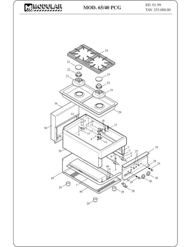 Pièces détachées MODULAR 65-40-PCG Annee 1999 