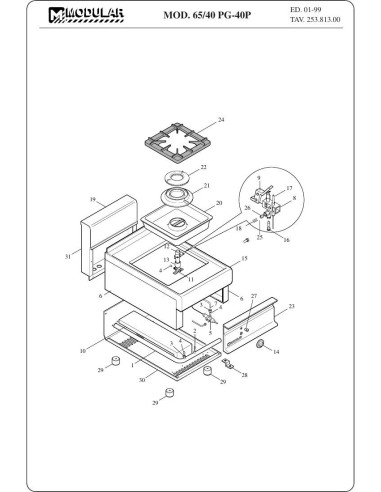 Pièces détachées MODULAR 65-40-PG-40P Annee 1999 