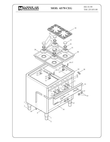 Pièces détachées MODULAR 65-70-CEG Annee 1999 