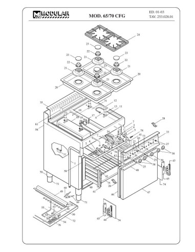 Pièces détachées MODULAR 65-70-CFG Annee 2003 