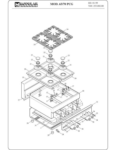 Pièces détachées MODULAR 65-70-PCG Annee 1999 