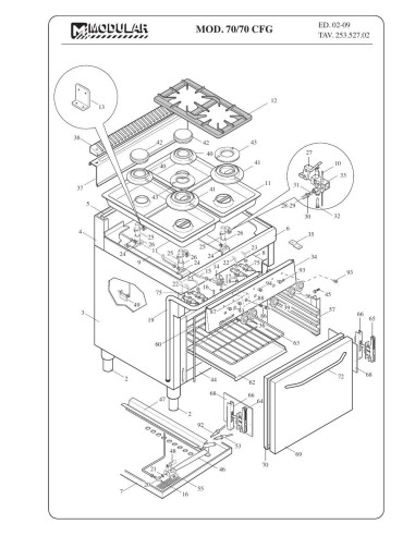 Pièces détachées MODULAR 70-70-CFG Annee 2009 