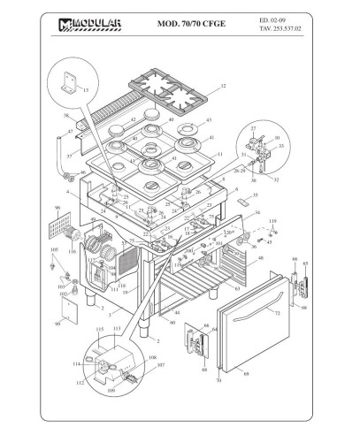 Pièces détachées MODULAR 70-70-CFGE Annee 2009 