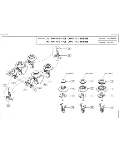 Pièces détachées MODULAR 70-TPPCFG2 Annee 2014 