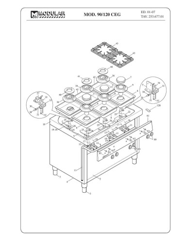 Pièces détachées MODULAR 90-120-CEG Annee 2007 