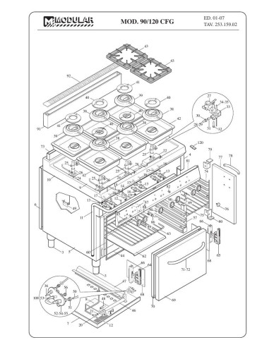 Pièces détachées MODULAR 90-120-CFG Annee 2007 