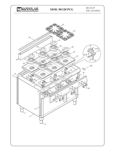 Pièces détachées MODULAR 90-120-PCG Annee 2007 