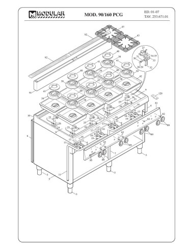 Pièces détachées MODULAR 90-160-PCG Annee 2007 