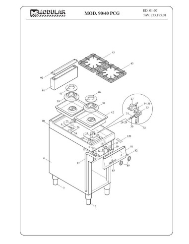 Pièces détachées MODULAR 90-40-PCG Annee 2007 