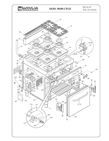 Pièces détachées MODULAR 90-80-CFGE Annee 2007 