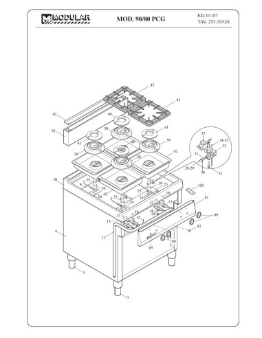 Pièces détachées MODULAR 90-80-PCG Annee 2007 