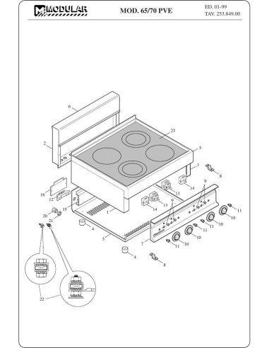 Pièces détachées MODULAR 65-70PVE Annee 1999 