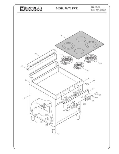 Pièces détachées MODULAR 70-70-PVE Annee 2009 