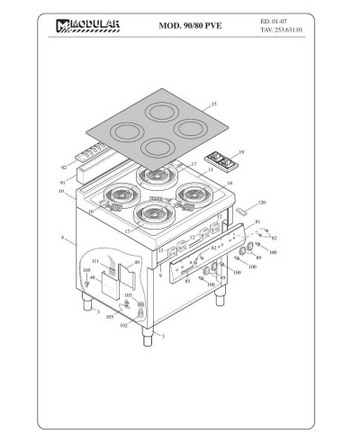 Pièces détachées MODULAR 90-80-PVE Annee 2007 