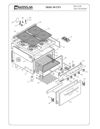 Pièces détachées MODULAR 94-CFV Annee 2008 