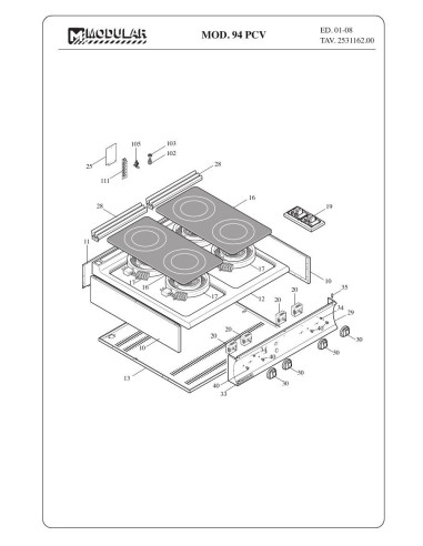 Pièces détachées MODULAR 94-PCV Annee 2008 