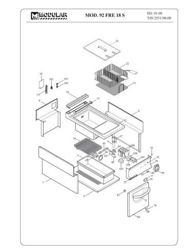 Pièces détachées MODULAR 92-FRE18S Annee 2008 