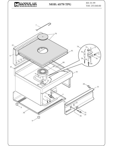 Pièces détachées MODULAR 65-70TPG Annee 1999 