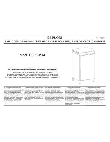 Pièces détachées MODULINE RB142M Annee 08-2005 