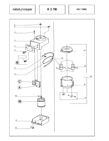 Pièces détachées pour Cutters de Table R 5 tri - Robot Coupe 