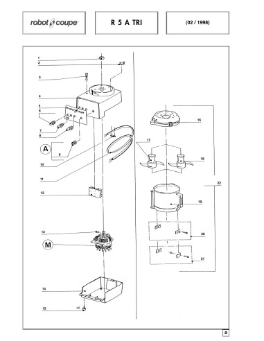 Pièces détachées pour Cutters de Table R 5 "A" tri - Robot Coupe 