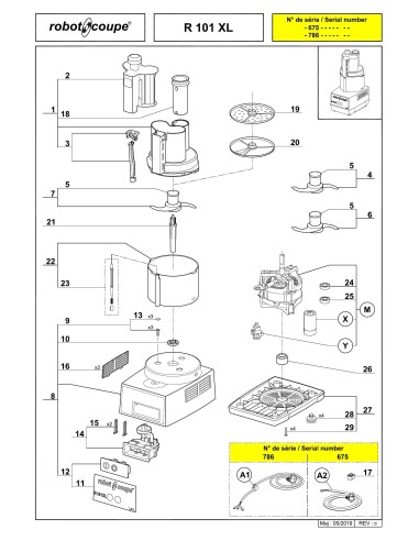 Pièces détachées pour Combinés R101 XL - Robot Coupe 