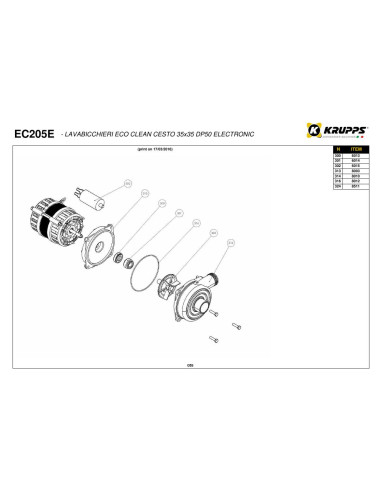 Pièces détachées KRUPPS ECOCLEAN EC205E Annee 2016 - KRUPPS ECOCLEAN EC205E - Annee 2016 - Krupps