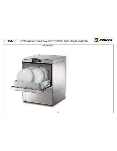 Pièces détachées KRUPPS ECOCLEAN EC540E Annee 2016 - KRUPPS ECOCLEAN EC540E - Annee 2016 - Krupps