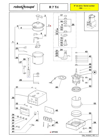 Pièces détachées pour Cutters de Table R 7 - Robot Coupe 