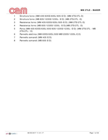 Pièces détachées OEM MB2TLD-BAKER Annee 0 