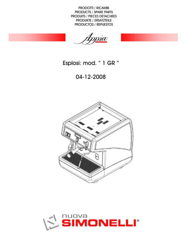 Pièces détachées NUOVA SIMONELLI APPIA-1GR (200812-) Annee 200812- 