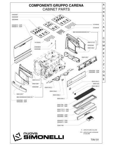 Pièces détachées NUOVA SIMONELLI AURELIA II COMPETIZIONE 2-3 GR 